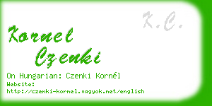 kornel czenki business card